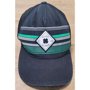 Black Clover Lifeguard Luck 2 Black Trucker Hat Black & Green Snapback Cap